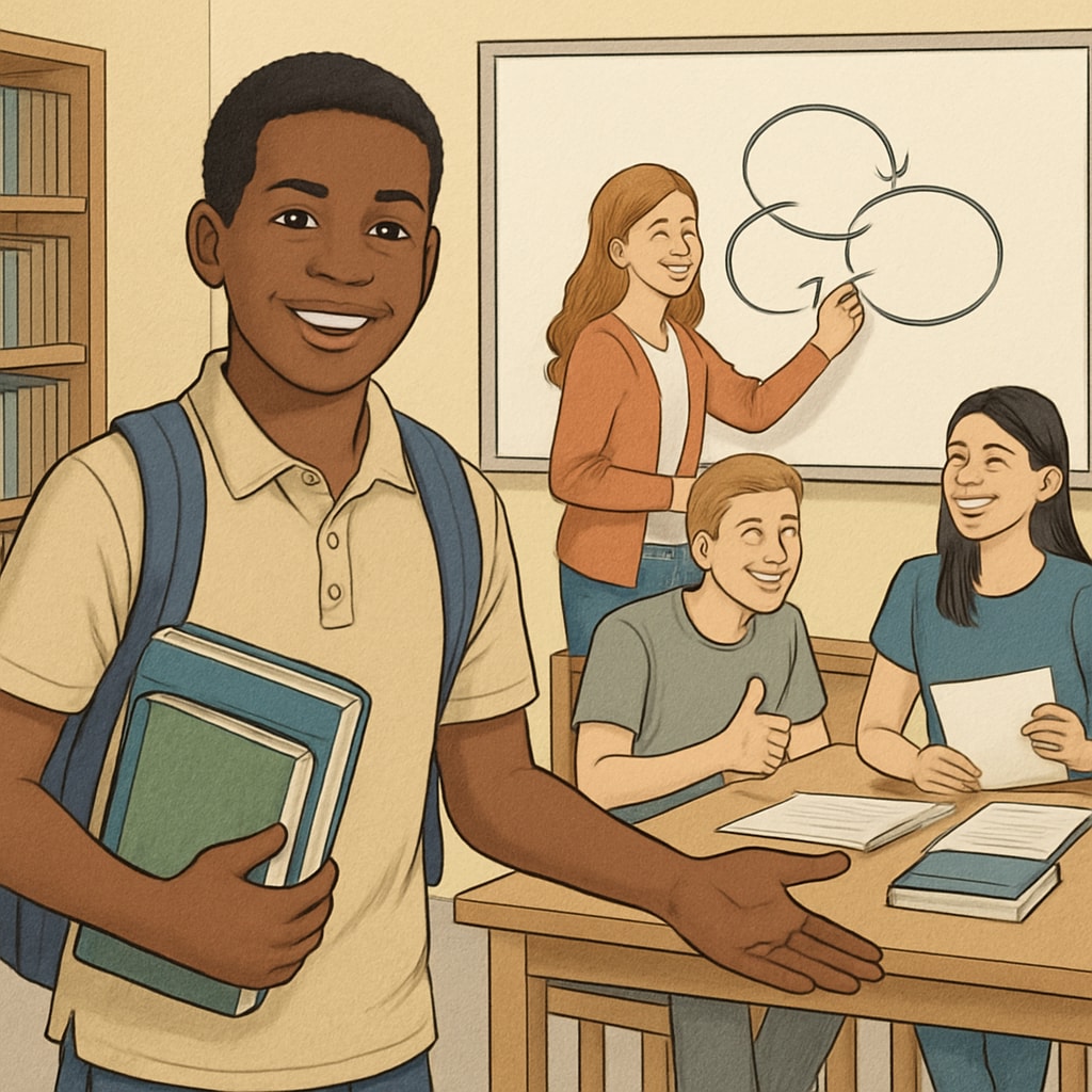 A student participating in extracurricular activities, showcasing leadership and teamwork skills valued by Harvard admissions committees. Student demonstrating leadership in extracurricular activities for college applications.