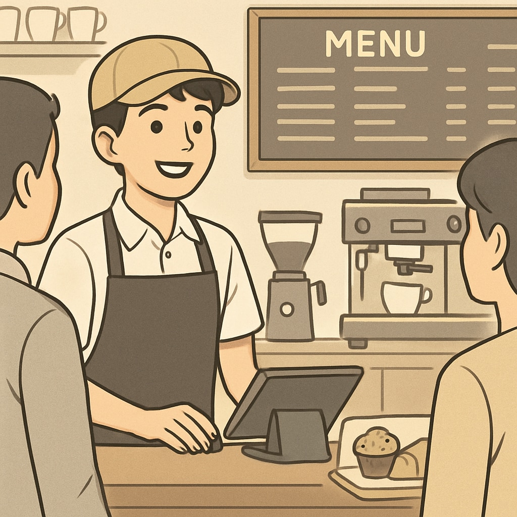 High school student part-time job café interaction