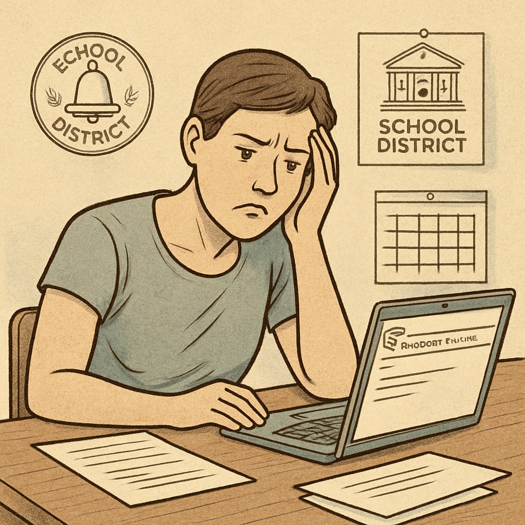 A frustrated parent attempting to communicate with two school districts regarding a student transfer. A parent struggling with inter-district communication about a student transfer.