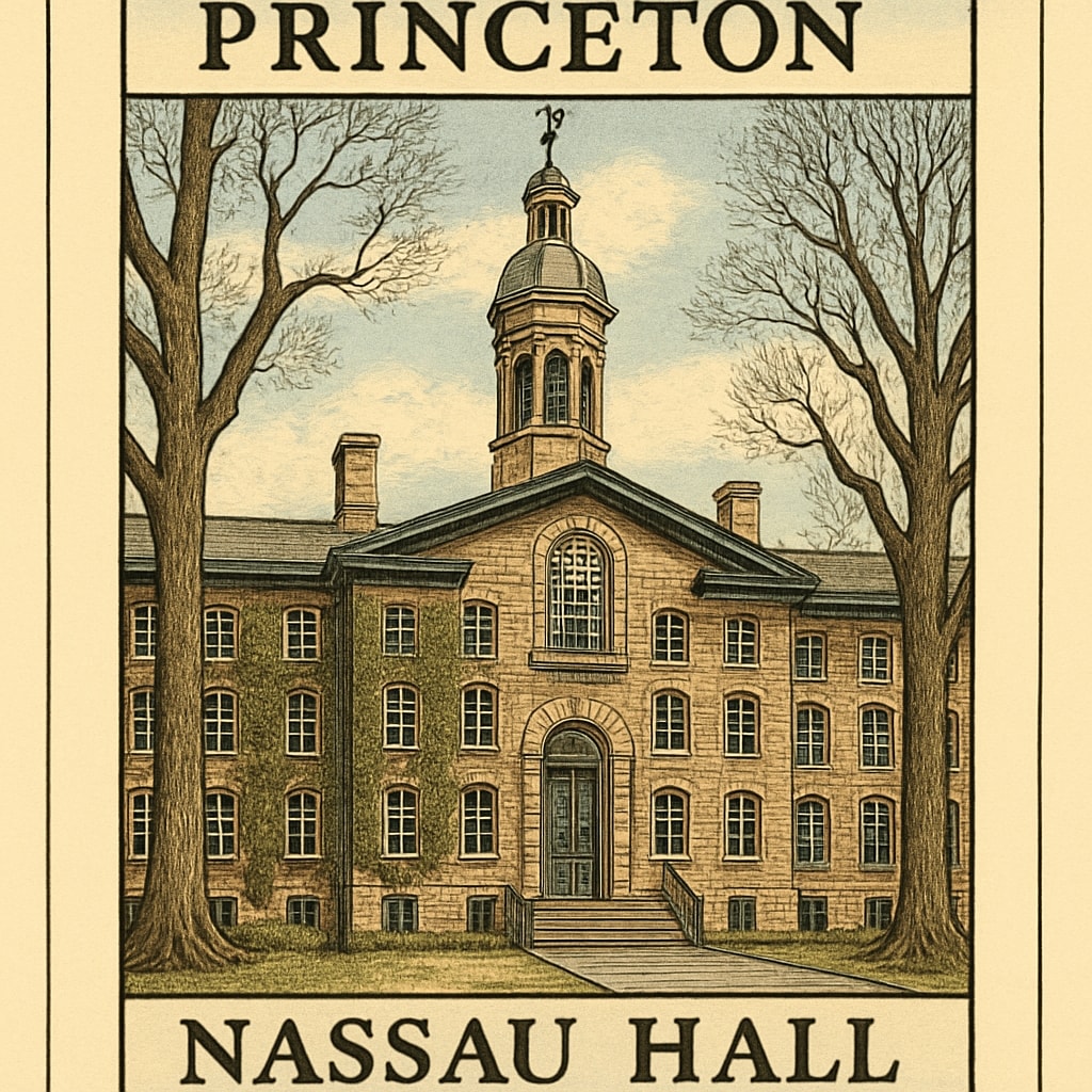 A photograph of Princeton University's iconic Nassau Hall, symbolizing its historical prestige and elite status. Princeton University's Nassau Hall representing Ivy League prestige and education.