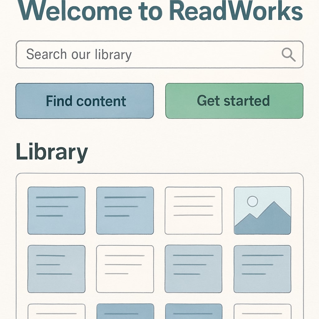 ReadWorks homepage showing its reading resource collection