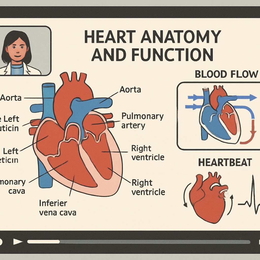 Online lesson explaining heart anatomy for non-medical students.