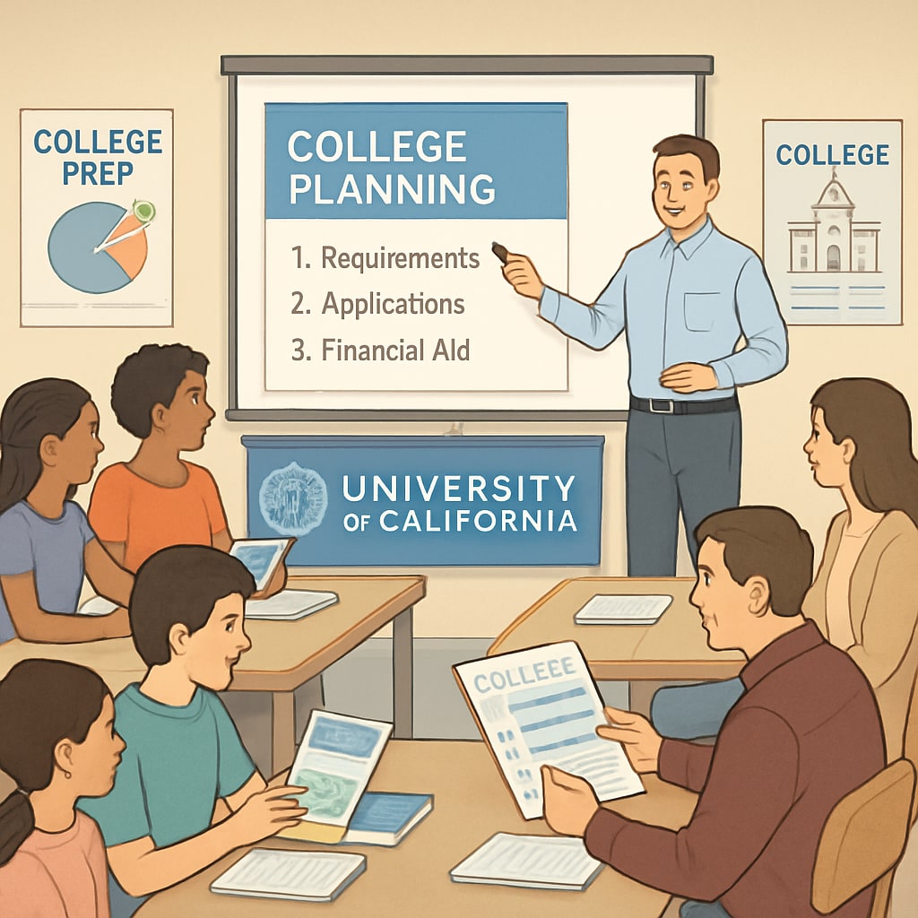 K12 students and parents at a University of California workshop.