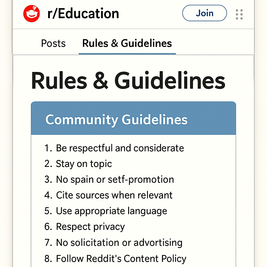 Reddit education subreddit rules and guidelines screenshot