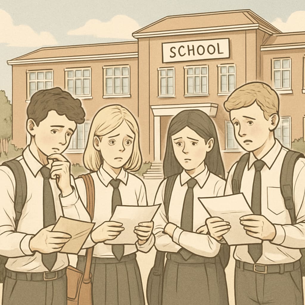 GCSE results anxiety among UK students discussing their future prospects