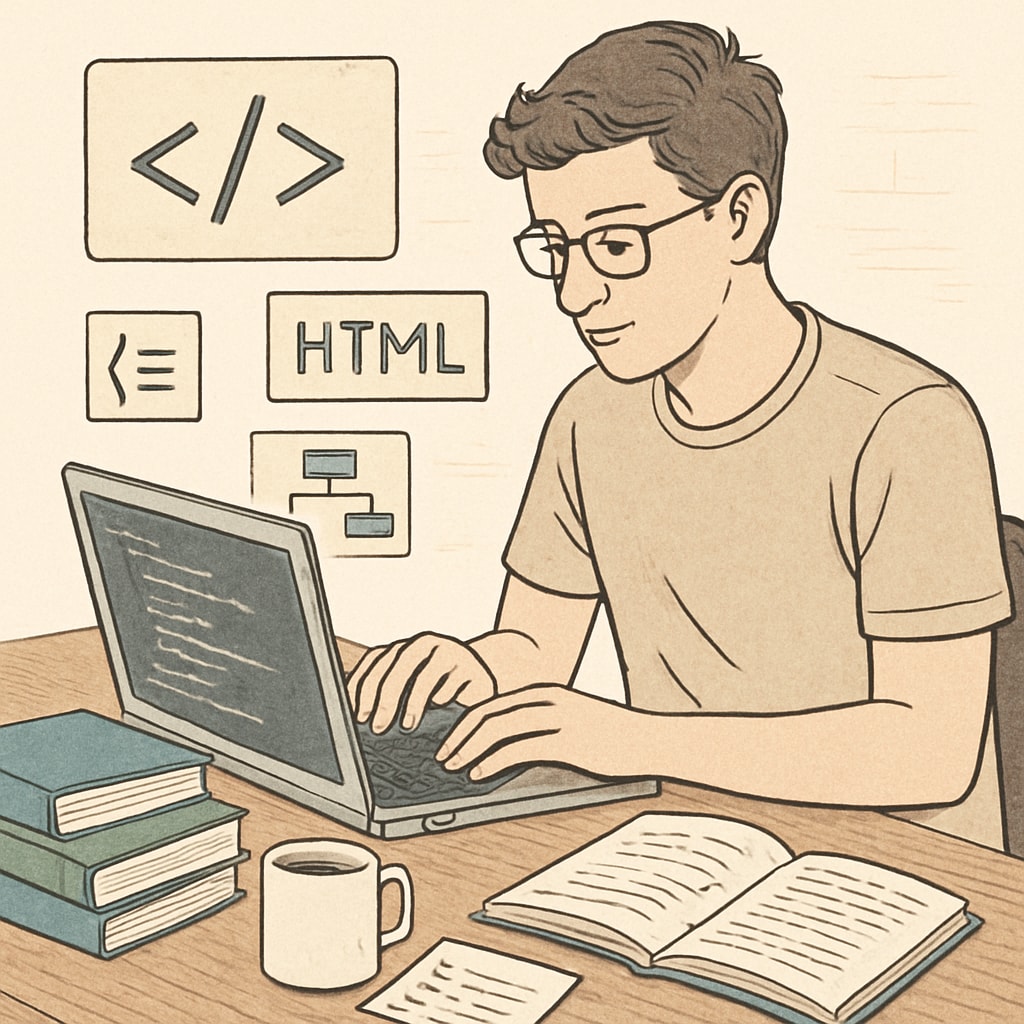 University student coding, representing practical IT education.