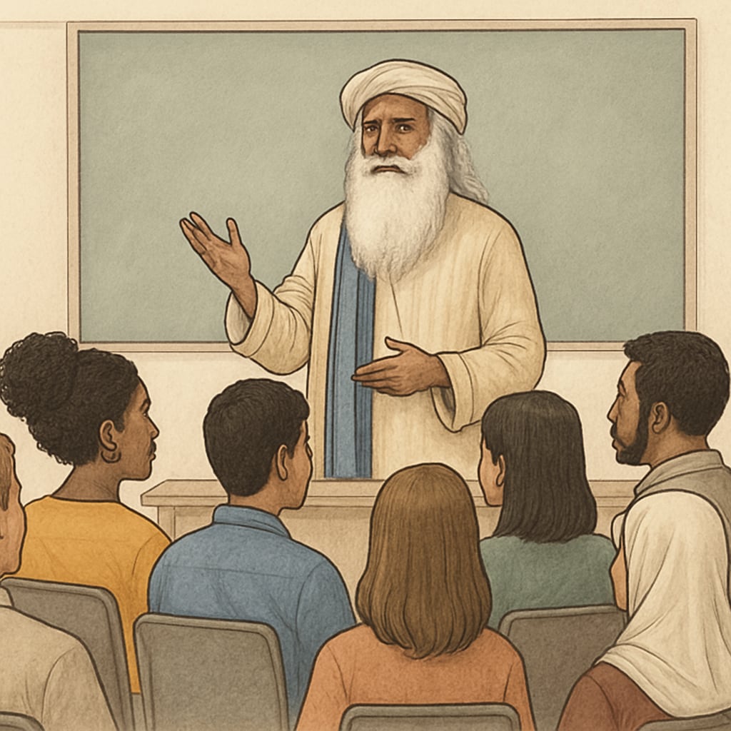 Sadhguru speaking to an audience about communication practices.