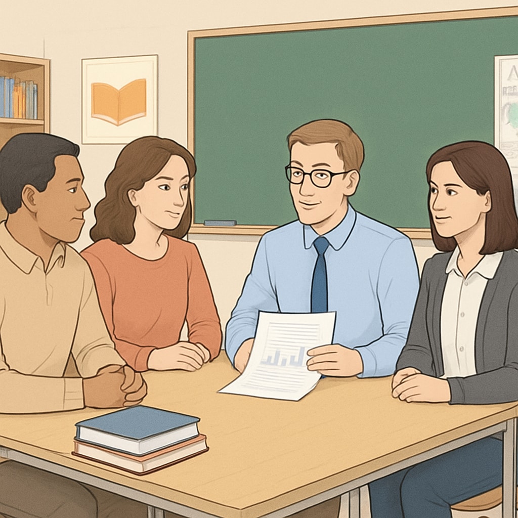 Parent-teacher collaboration in a public elementary school setting.
