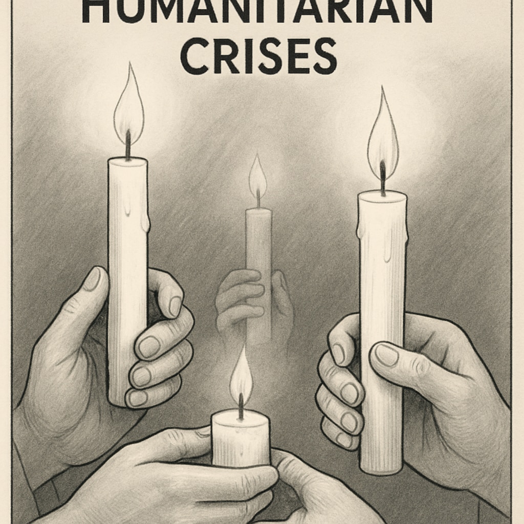 Hands holding candles to symbolize mourning and remembrance for Gaza
