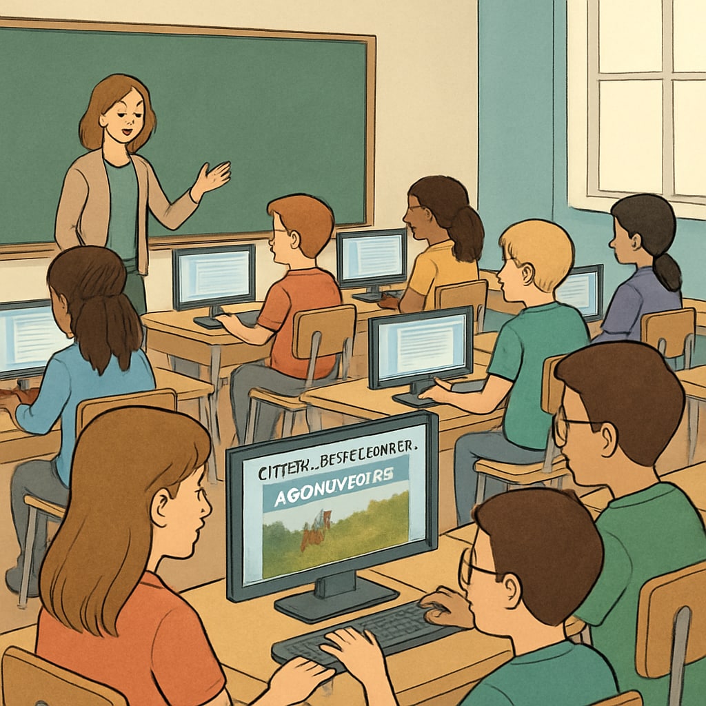 K12 students participating in a Zooniverse citizen science project.
