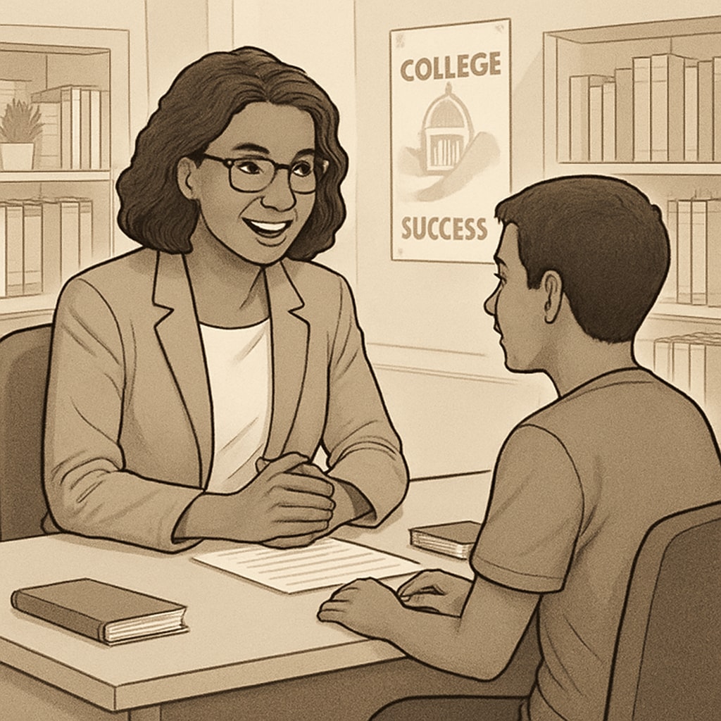 School counselor helping a student