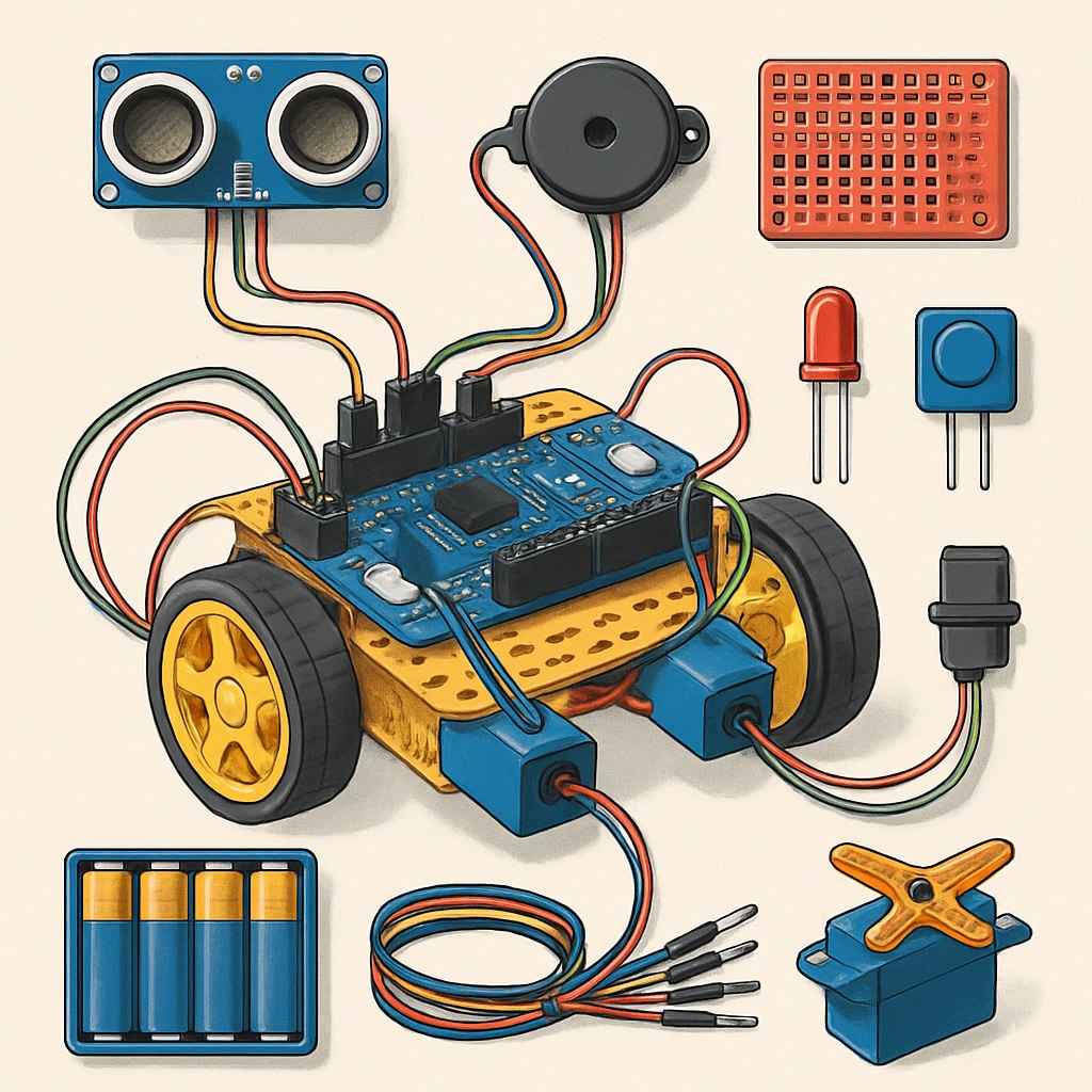 Beginner-friendly robotic kit designed for hands-on learning in K-12 robotics courses.
