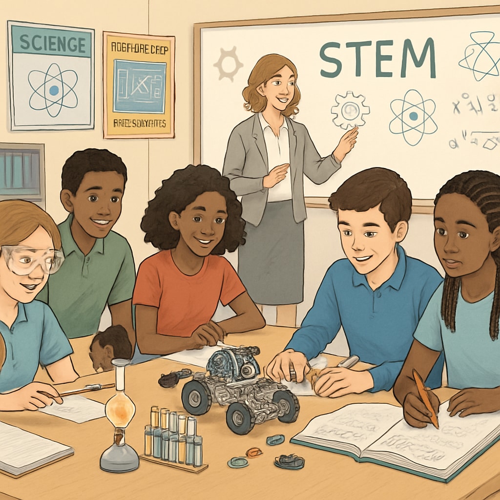 A classroom of high school students engaged in a STEM lesson, reflecting the need for better preparation for UC San Diego's competitive programs. High school students in a STEM lesson, preparing for UC San Diego programs.