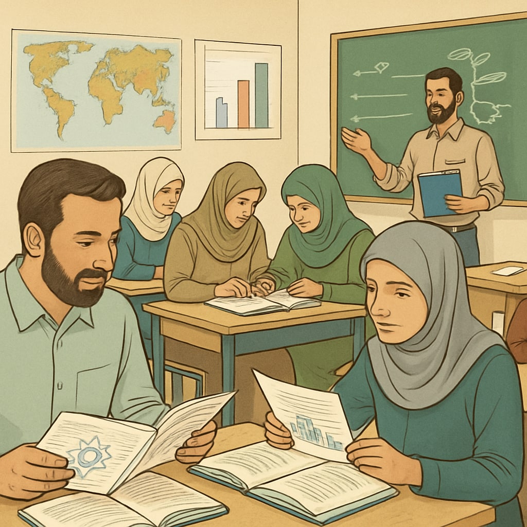 Teachers attending a workshop in Gaza for curriculum development.