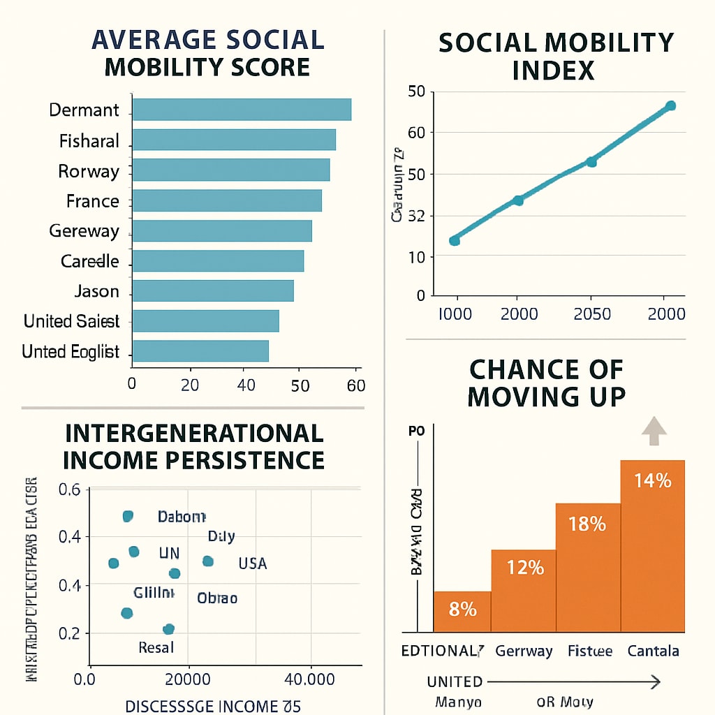 Social mobility infographic featuring global trends and statistics.