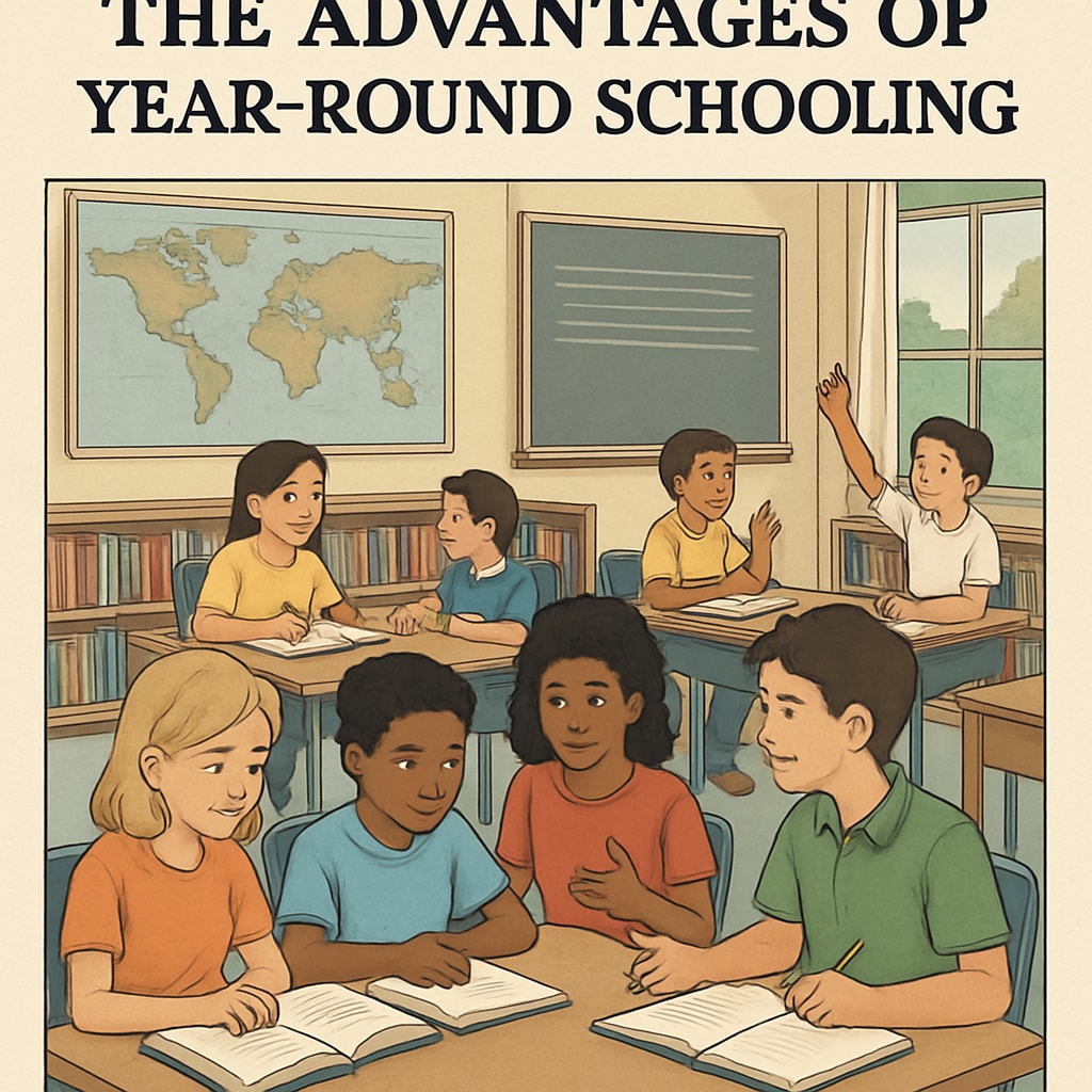 Classroom of students engaged in activities under a year-round schooling model