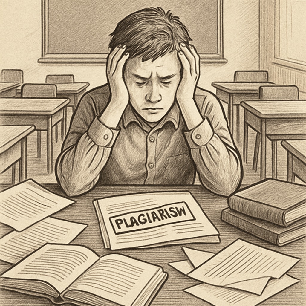 Student feeling distressed due to wrongful plagiarism accusation.