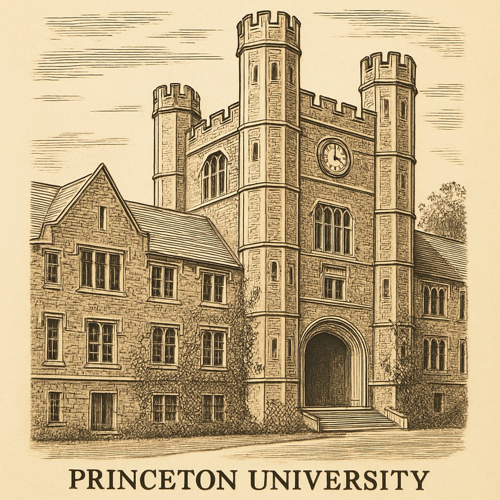 A historic building at Princeton University, showcasing its Ivy League legacy. Princeton University historic building representing Ivy League legacy.