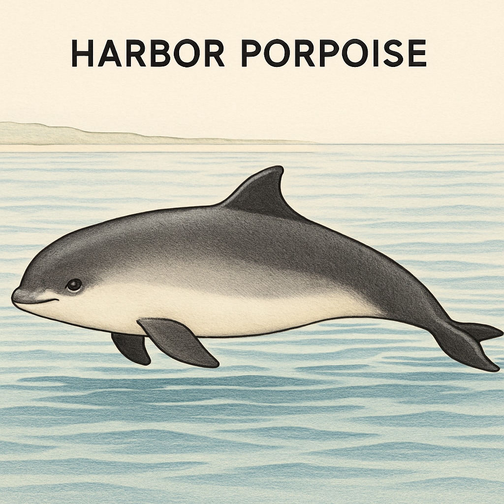 A harbor porpoise in its natural habitat, highlighting marine biodiversity and species classification.