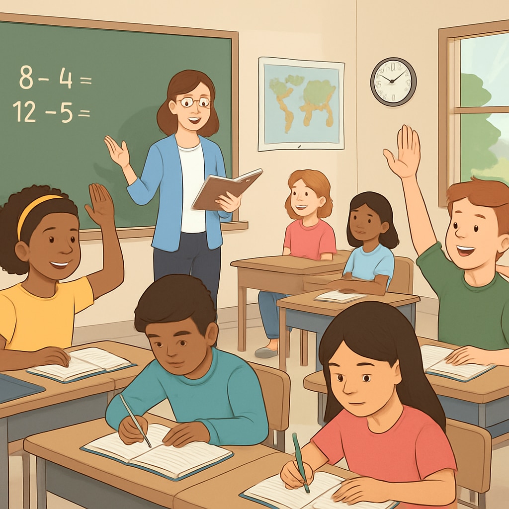 A classroom filled with engaged students, representing the quality education offered by top-ranked school districts. Students in a classroom of a high-performing school district.