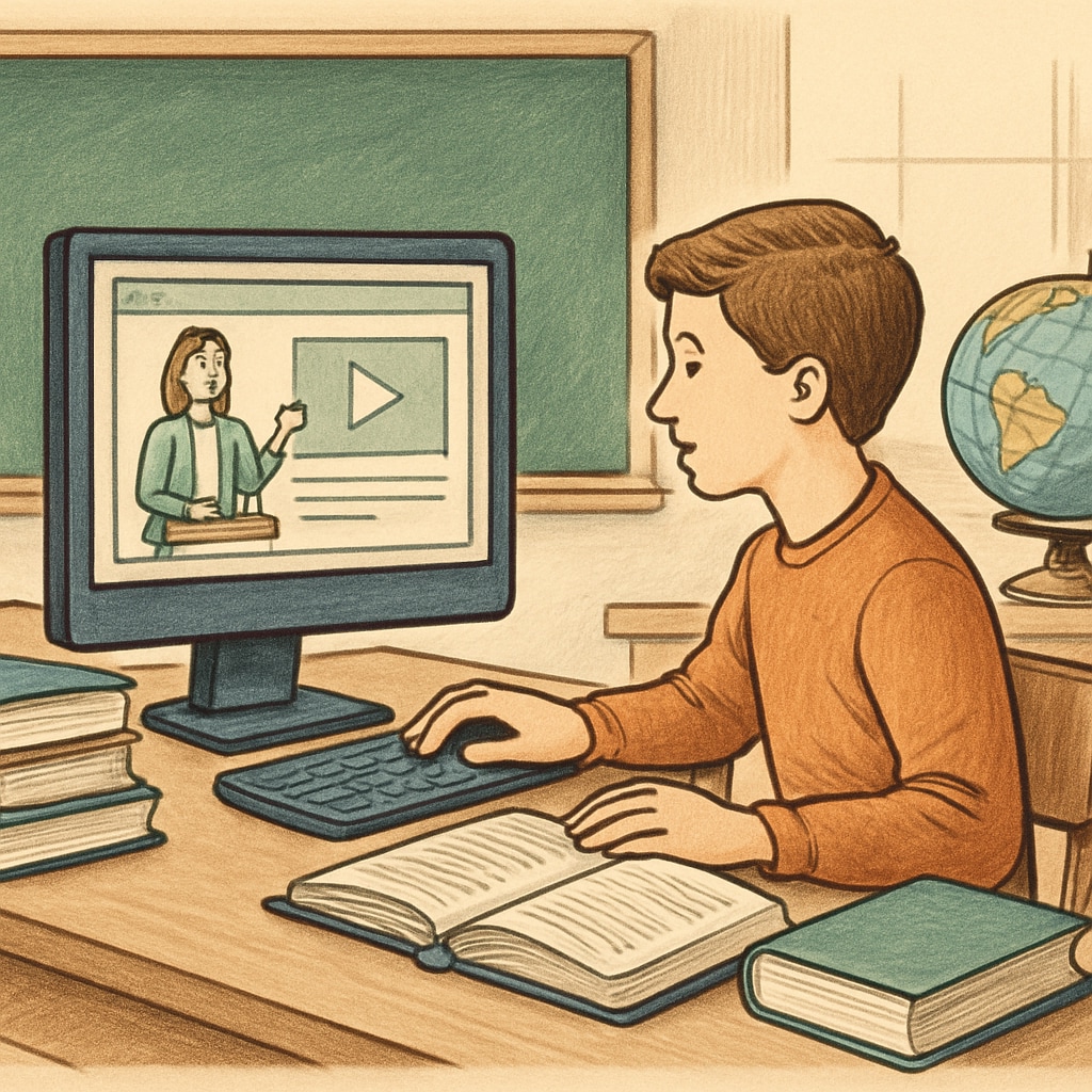 Student using online learning tools for flexible education.