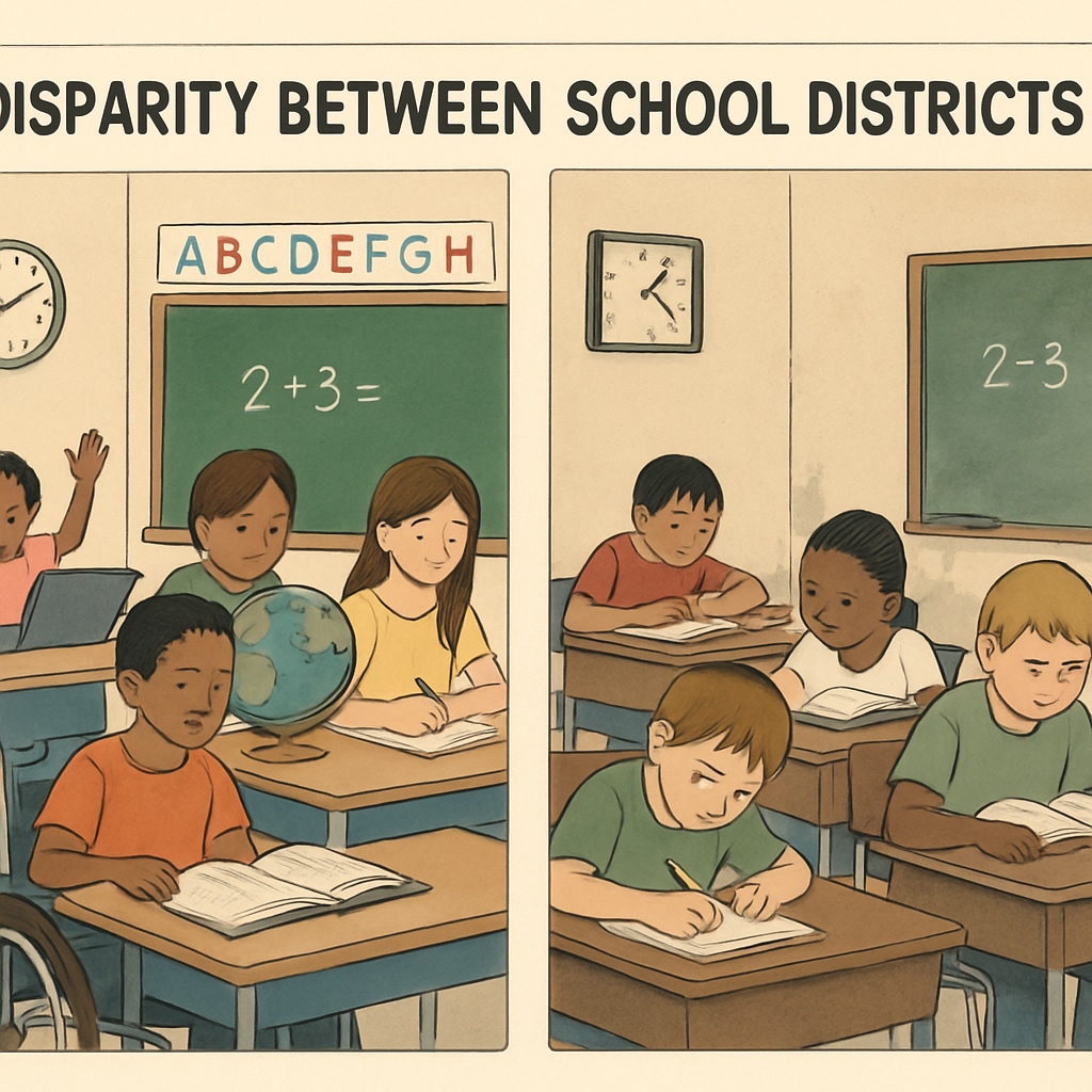 A diverse classroom representing resource inequality in U.S. school districts.