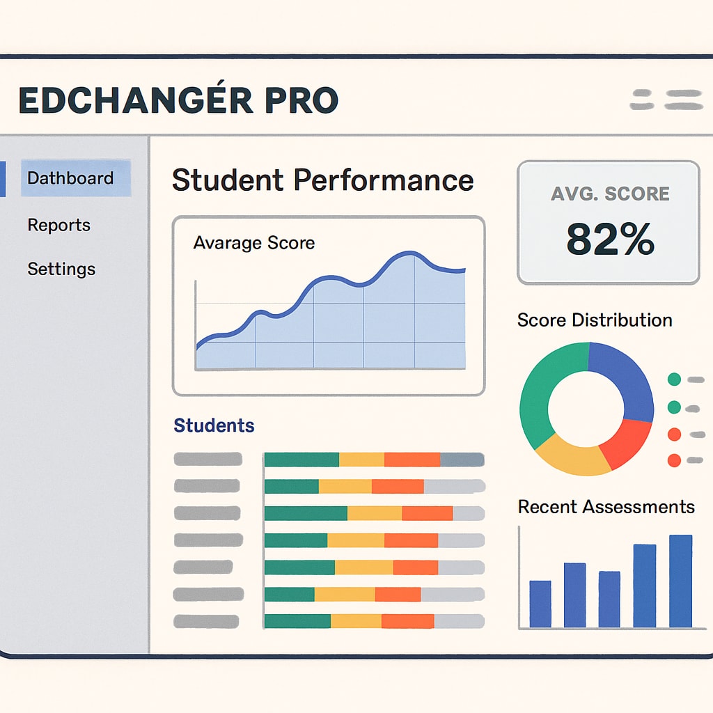 EdChanger Pro dashboard with student performance data