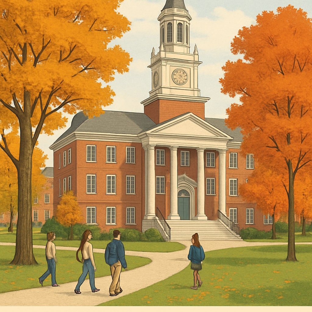 Harvard University campus in fall, representing academic aspirations and college admissions.