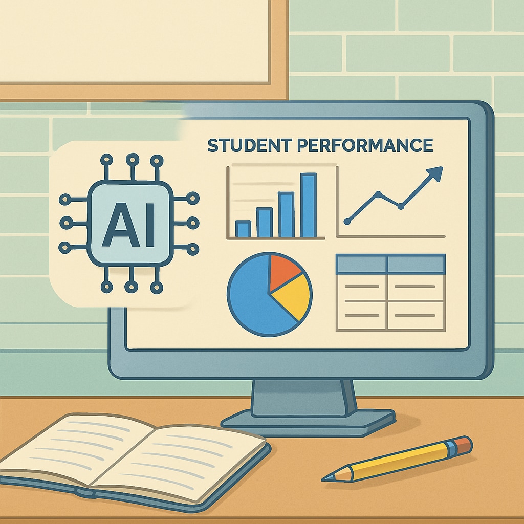 AI technology analyzing student data to improve exam methodologies in the education system.