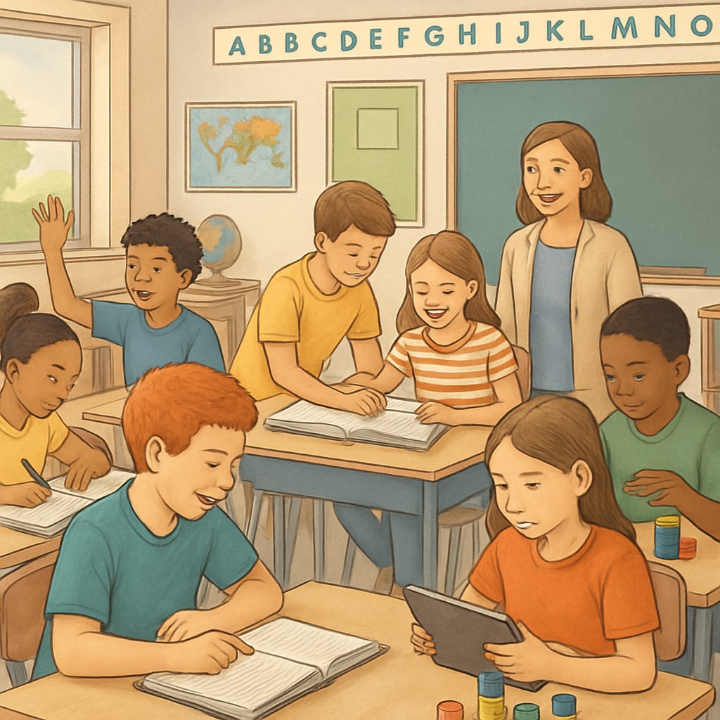 Active K12 classroom in Canada.