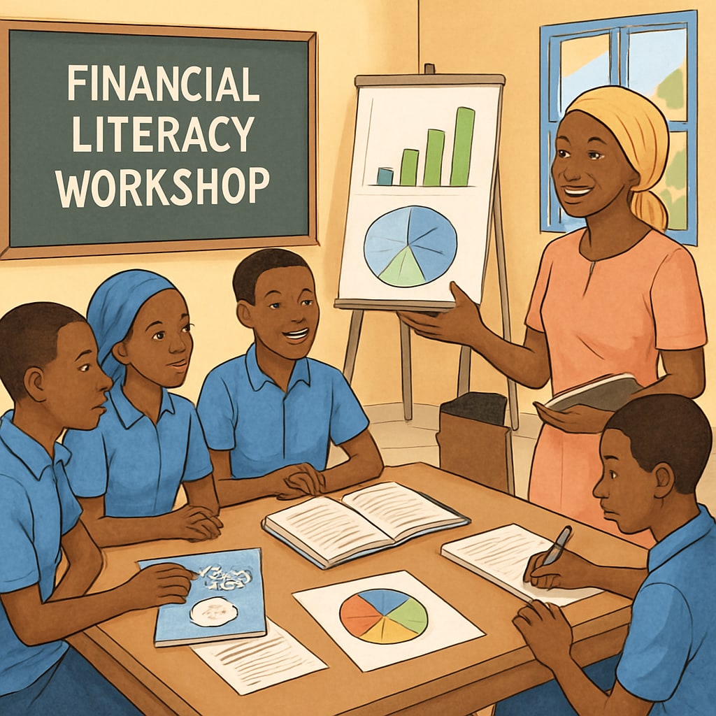 Financial literacy workshop in Mali highlighting career planning in K12 education.