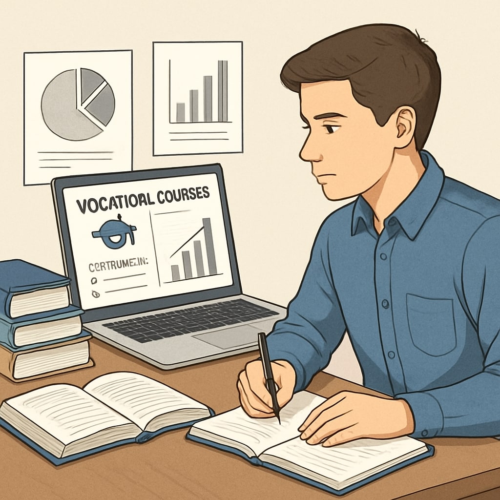 Student exploring vocational courses and certification options post-graduation.