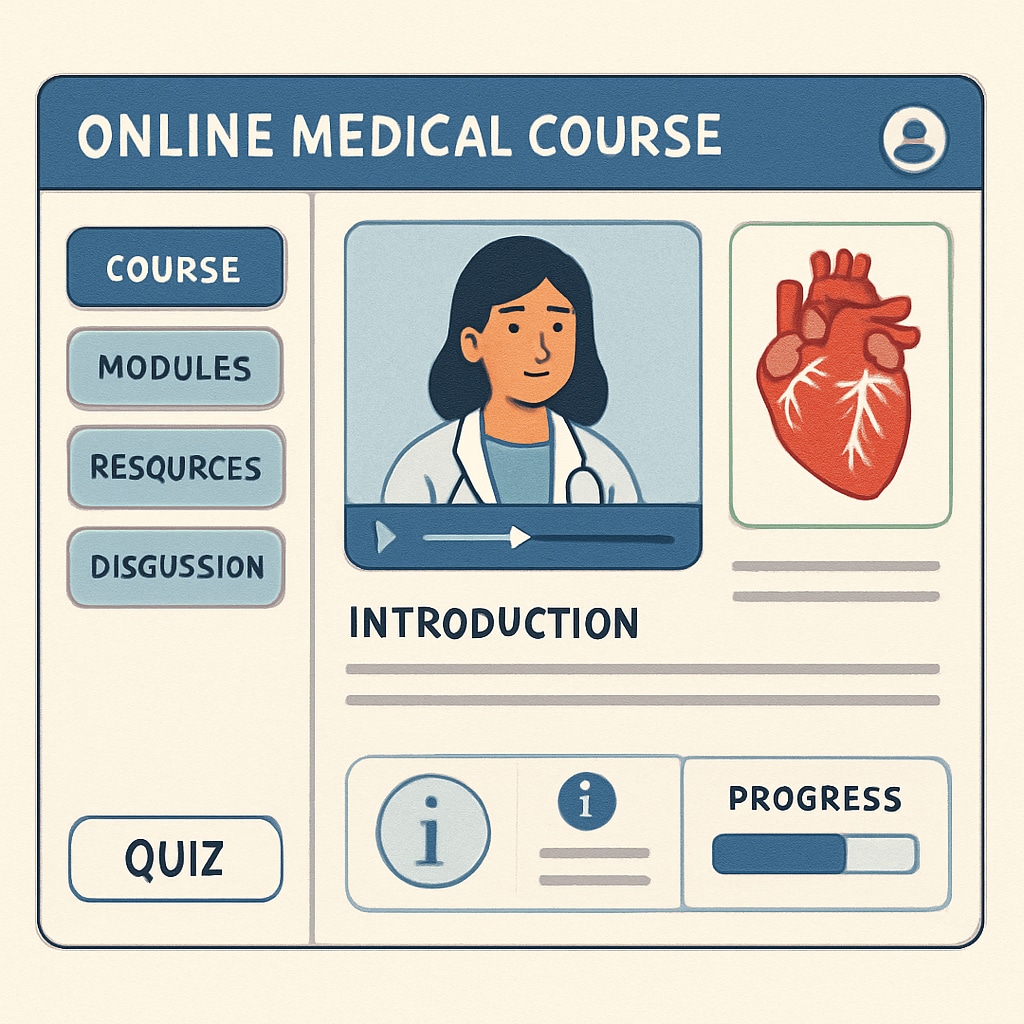 A screenshot of a user-friendly online medical course interface, demonstrating accessibility for non-medical learners. Screenshot of an online medical course interface, highlighting accessibility for non-medical learners.