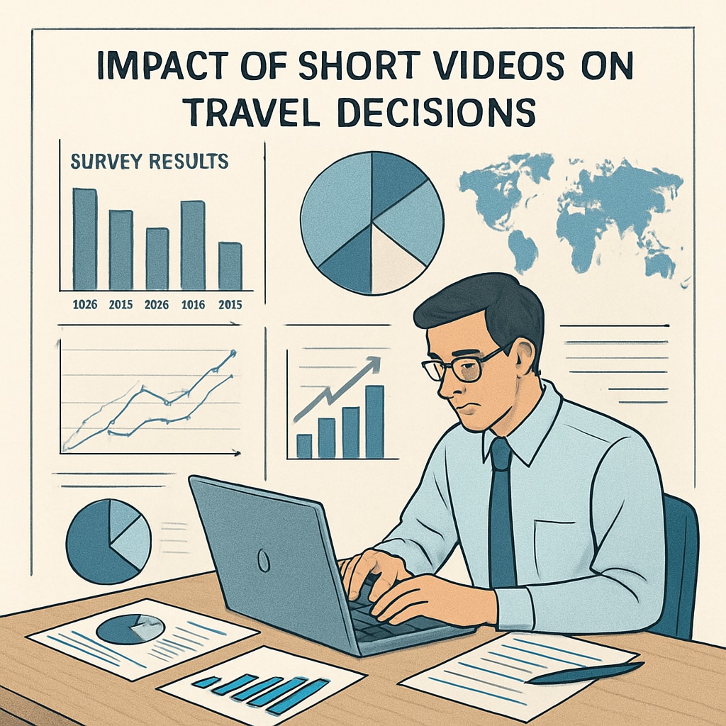 A researcher analyzing survey data on how short videos influence travel decisions. Researcher studying short videos' impact on tourism.