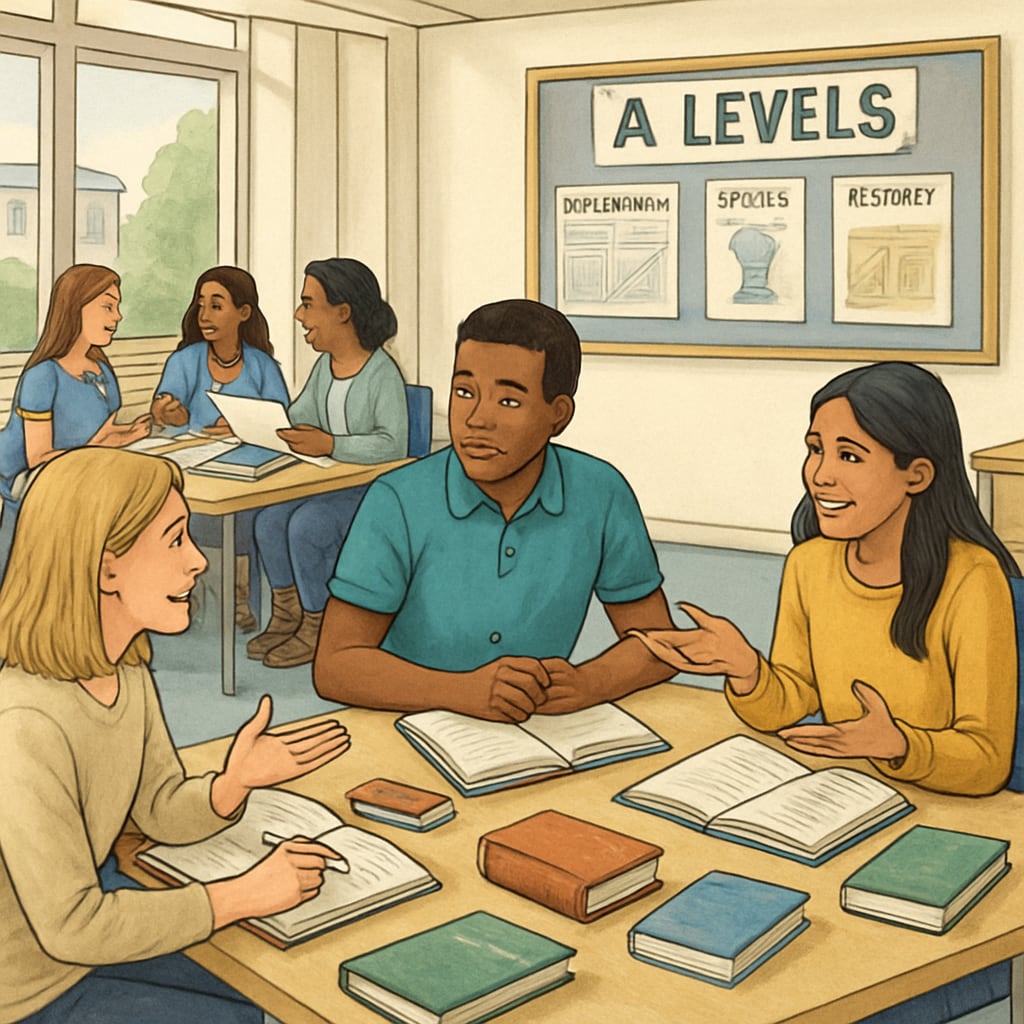 UK students engaging in a tailored A Levels learning environment