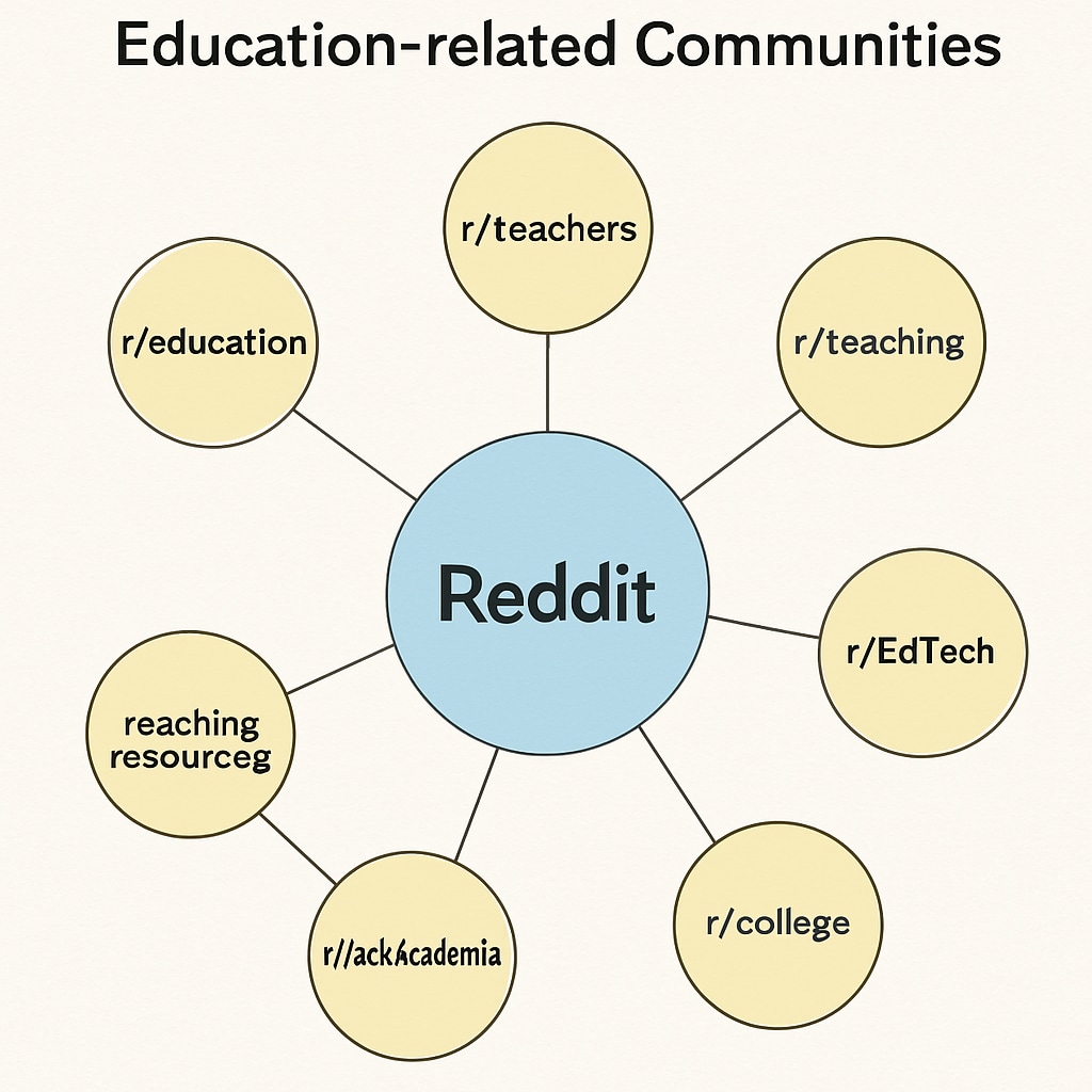 Reddit education subreddits and their networked structure.