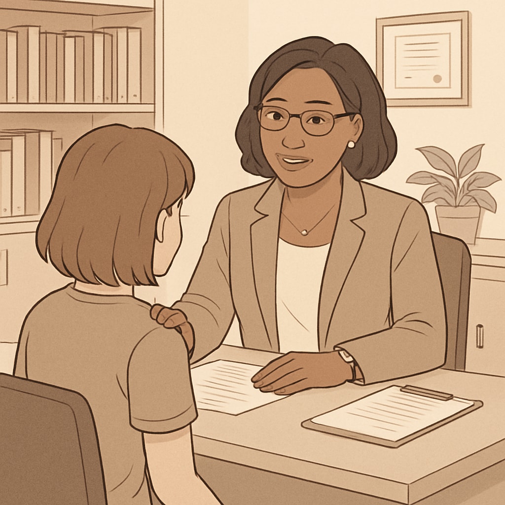 School counselor offering emotional support to students