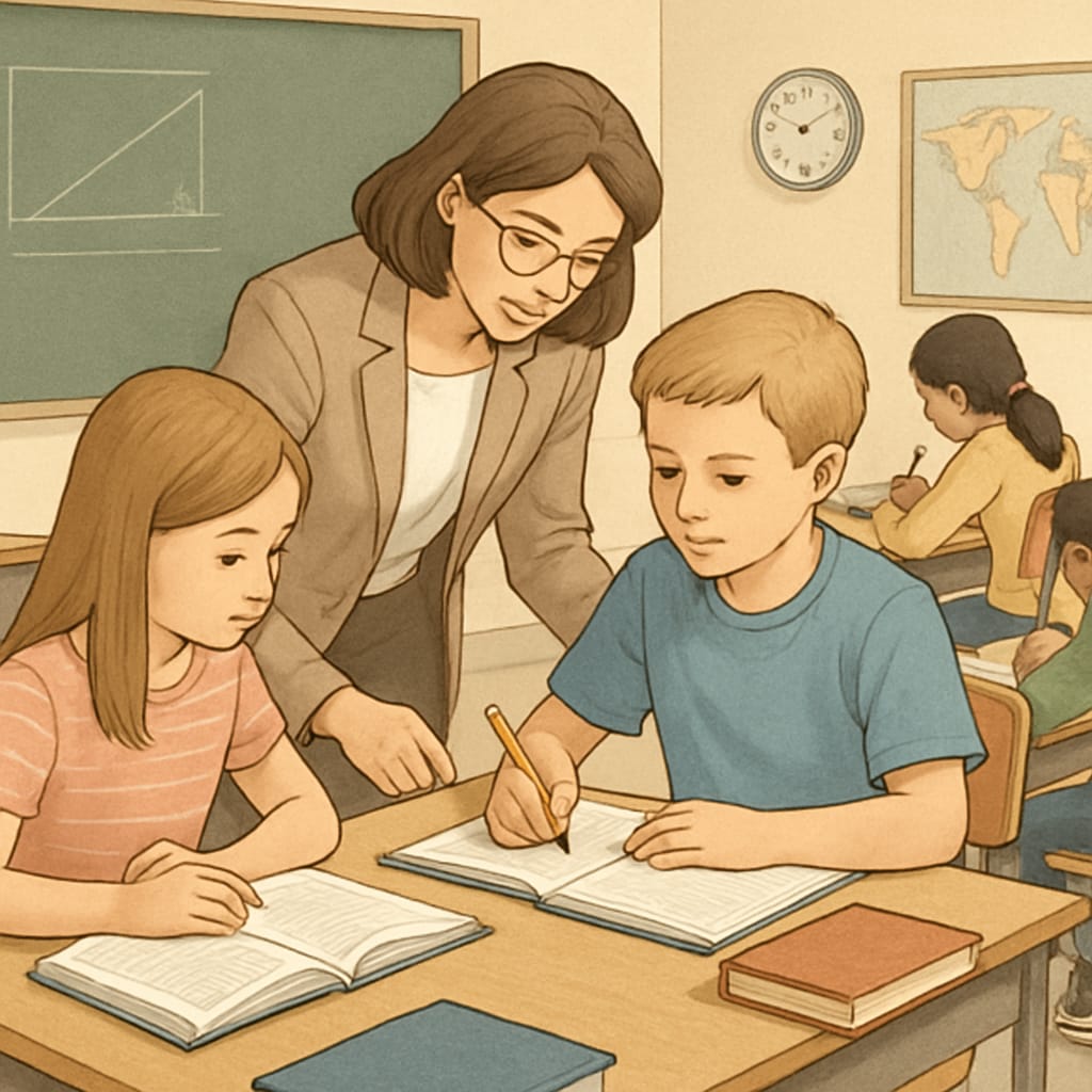 Students receiving academic support in a classroom setting to enhance completion rates.