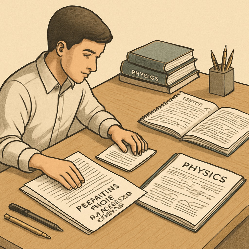 A student planning their time and organizing resources for clearing BSc Physics backlogs.