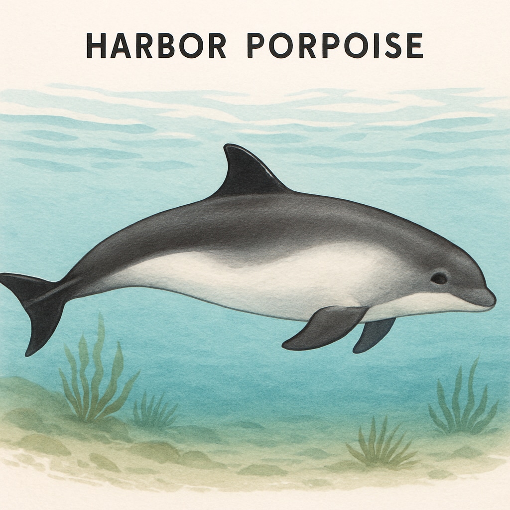 Harbor porpoise in its natural habitat, linking to 