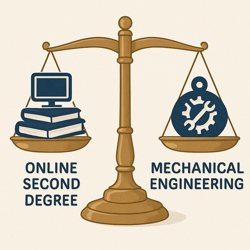 Balancing trade-offs between two degree programs.
