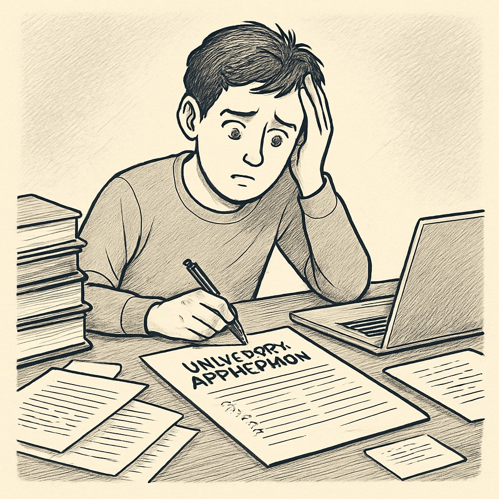 A student reviewing their university application with a focus on honesty and integrity.