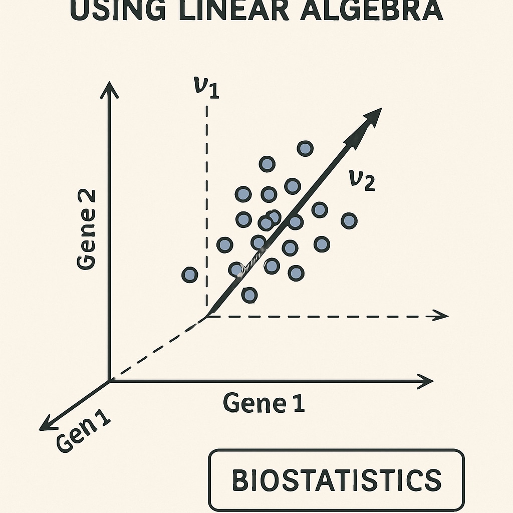 A graph showcasing multivariate data analysis using Linear Algebra concepts. The image highlights practical applications in biostatistics. A graph illustrating Linear Algebra applications in biostatistics, such as multivariate data analysis.