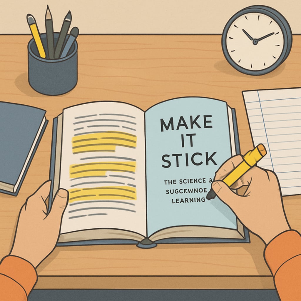 A student studying with a highlighted copy of A student reading