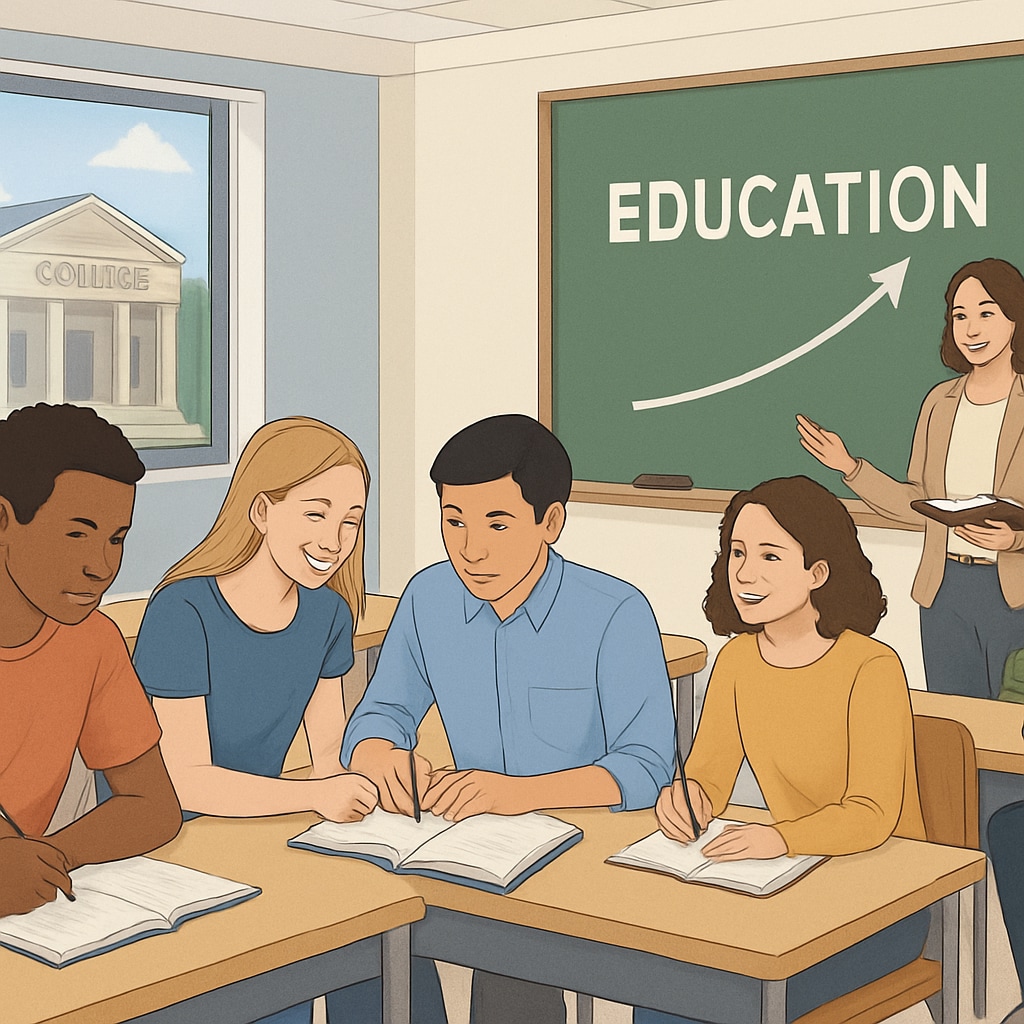 A classroom with students actively engaging, representing the connection between K-12 and higher education. A classroom image illustrating education pathways relevant to Arizona's employment requirements.