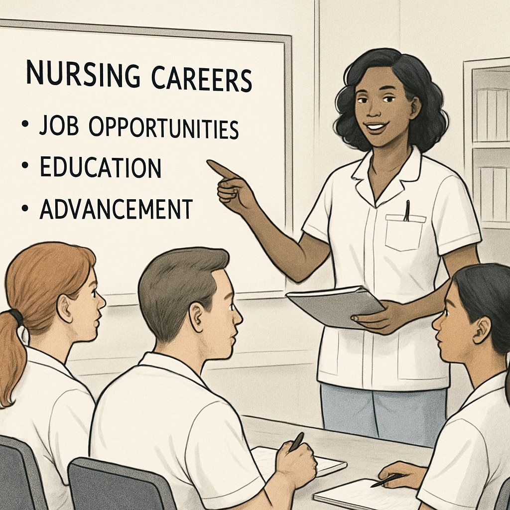 Nursing educator inspiring students during a career exploration session.