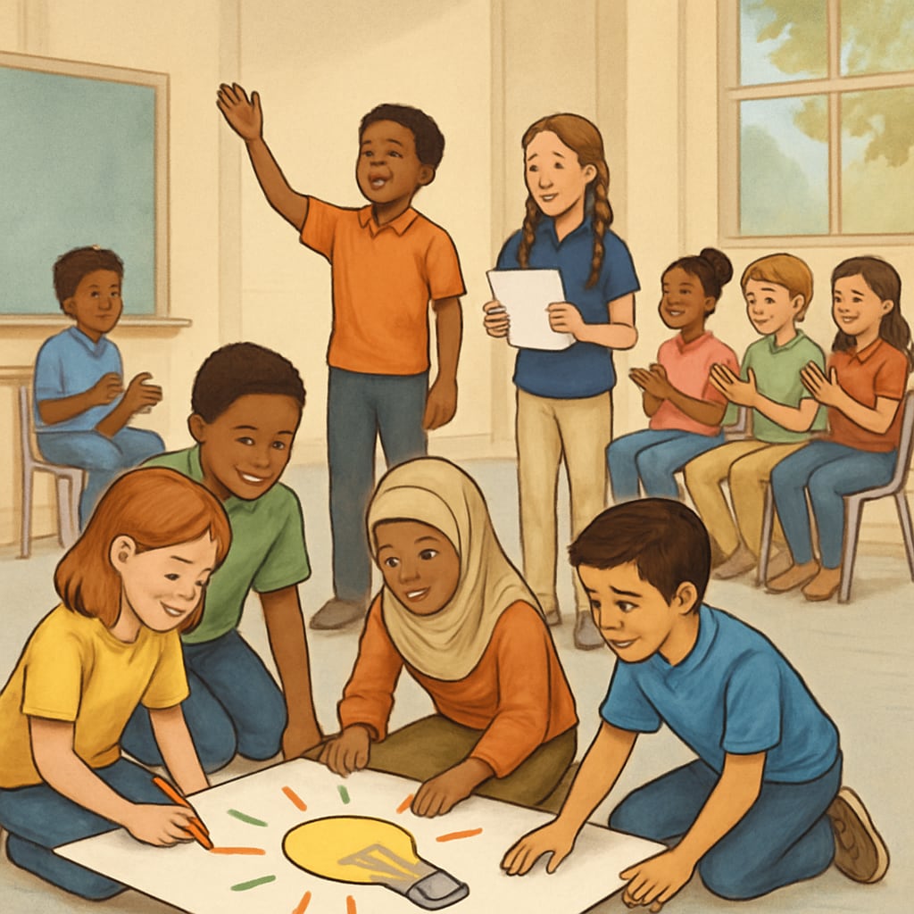 Group of students at a school event emphasizing inclusivity, not economic privilege.