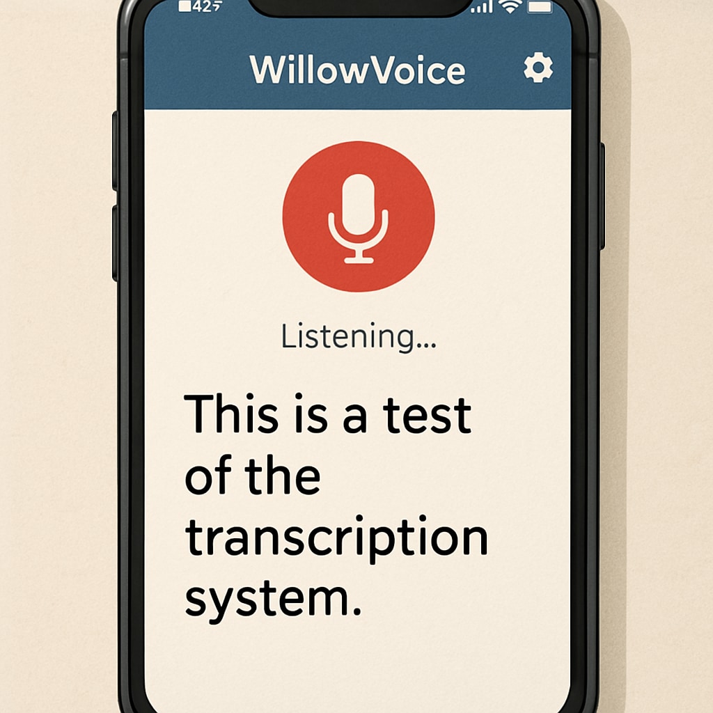 WillowVoice app transcribing teacher’s voice into text.