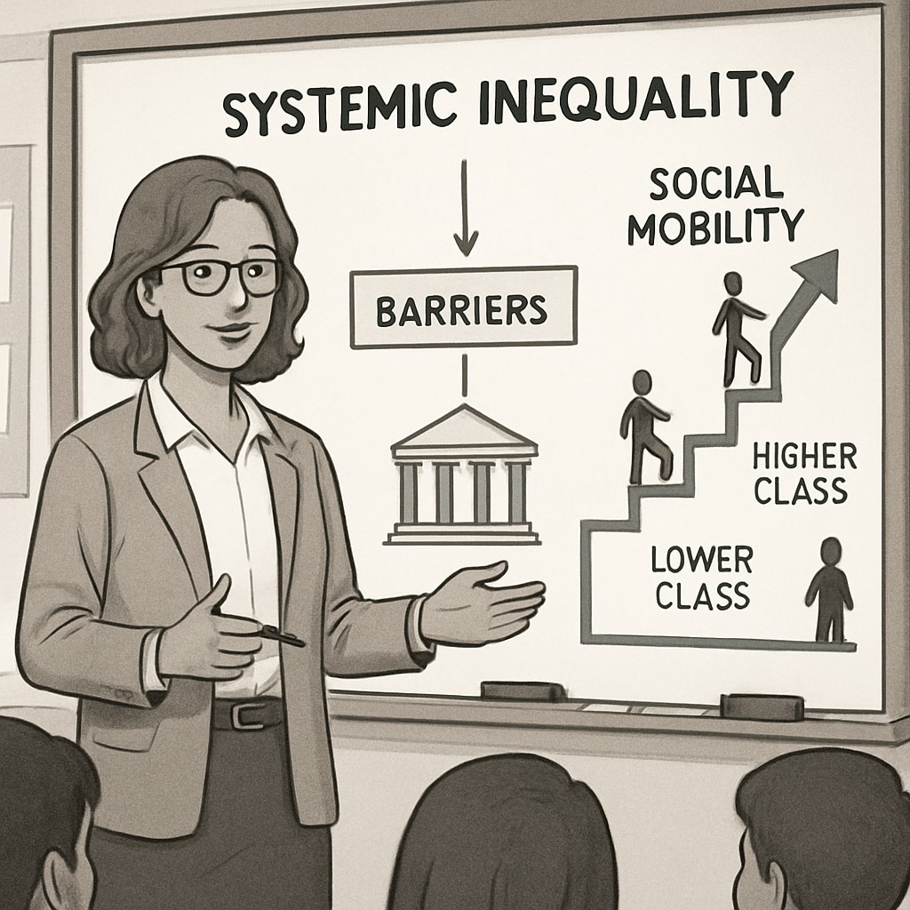 Diagram explaining systemic inequality in relation to social mobility