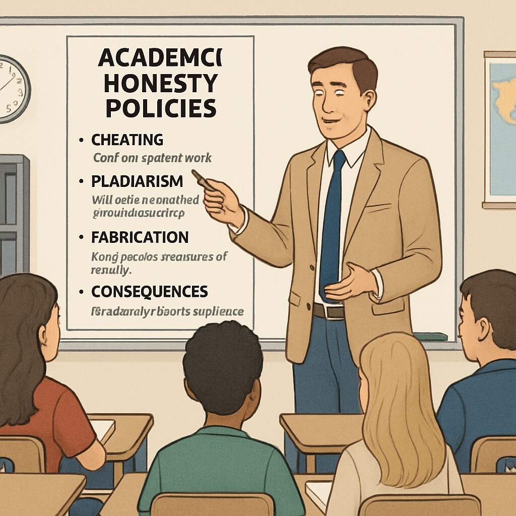 Classroom discussion about plagiarism and academic honesty.